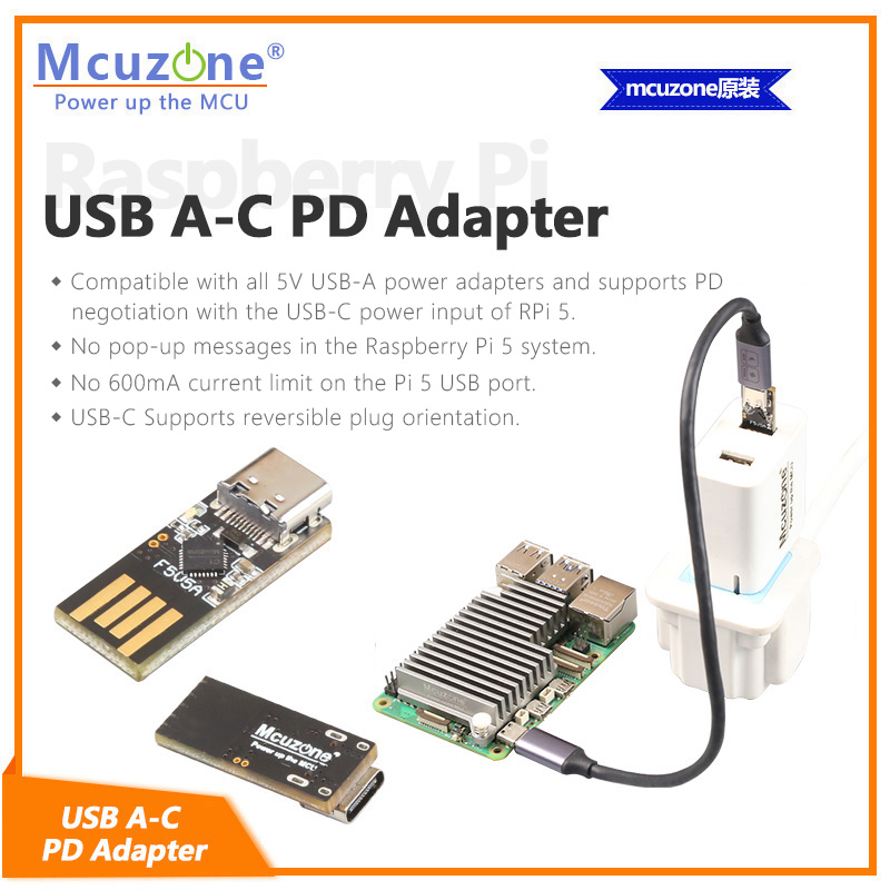 Banana Pi Bpi-M5 - Adaptador PD Raspberry Pi5 USB A-C,